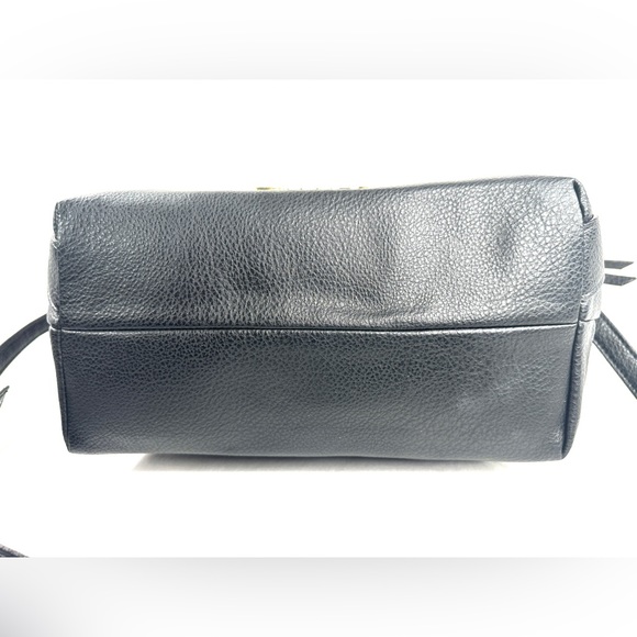 Juicy Couture Black Faux Leather Medium Shoulder Bag Goldtone Chain Strap - Picture 8 of 12